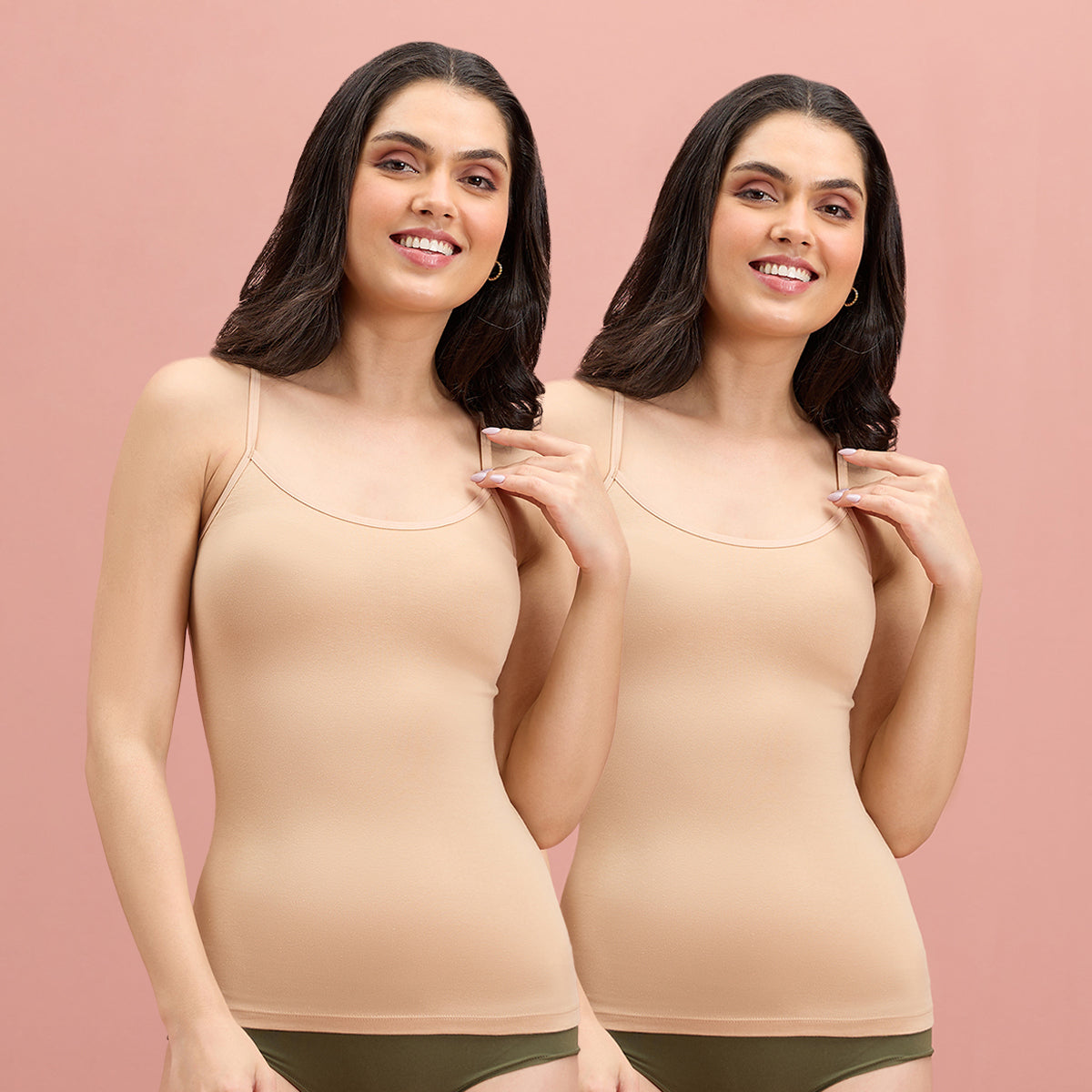 Nykd by Nykaa Pack of 2 Women Camisole-NYC007-Nude