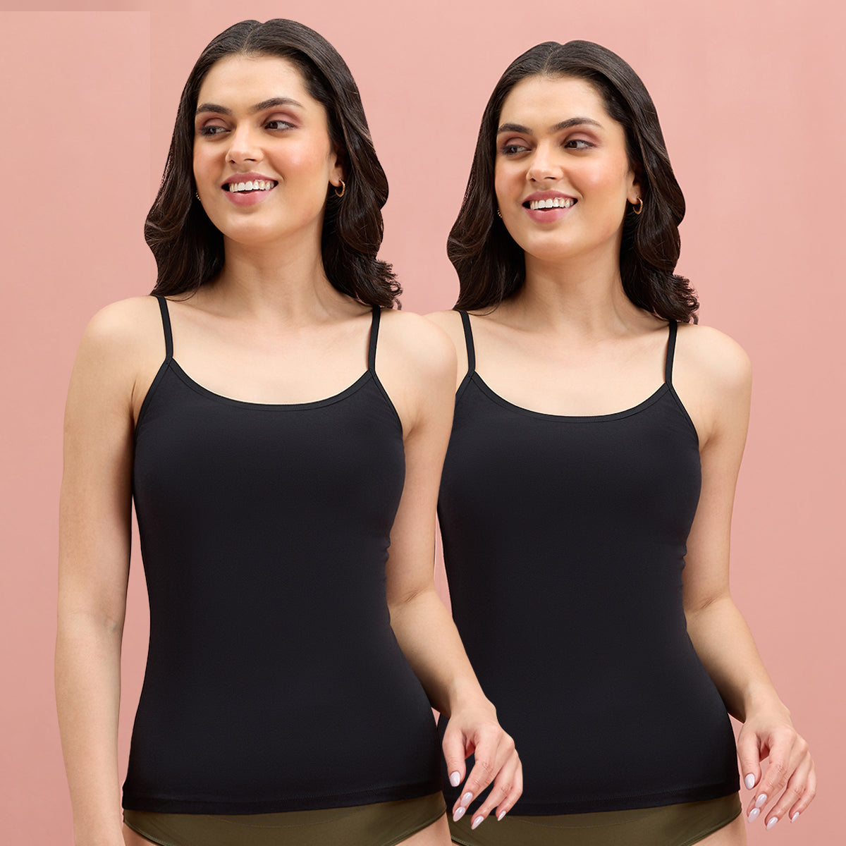 Nykd by Nykaa Pack of 2 Women Camisole-NYC007-Black
