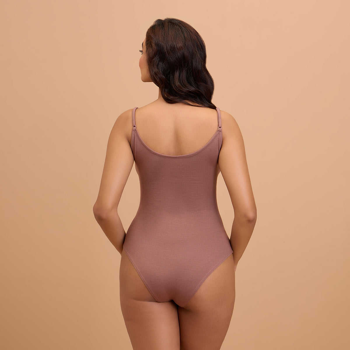 Essential Ultra Soft Modal Bodysuit with Adjustable Straps NYC008-Dark Skin