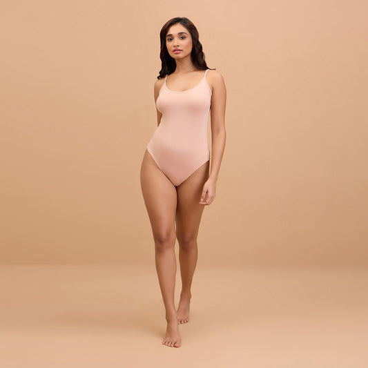 Essential Ultra Soft Modal Bodysuit with Adjustable Straps NYC008-P Nude