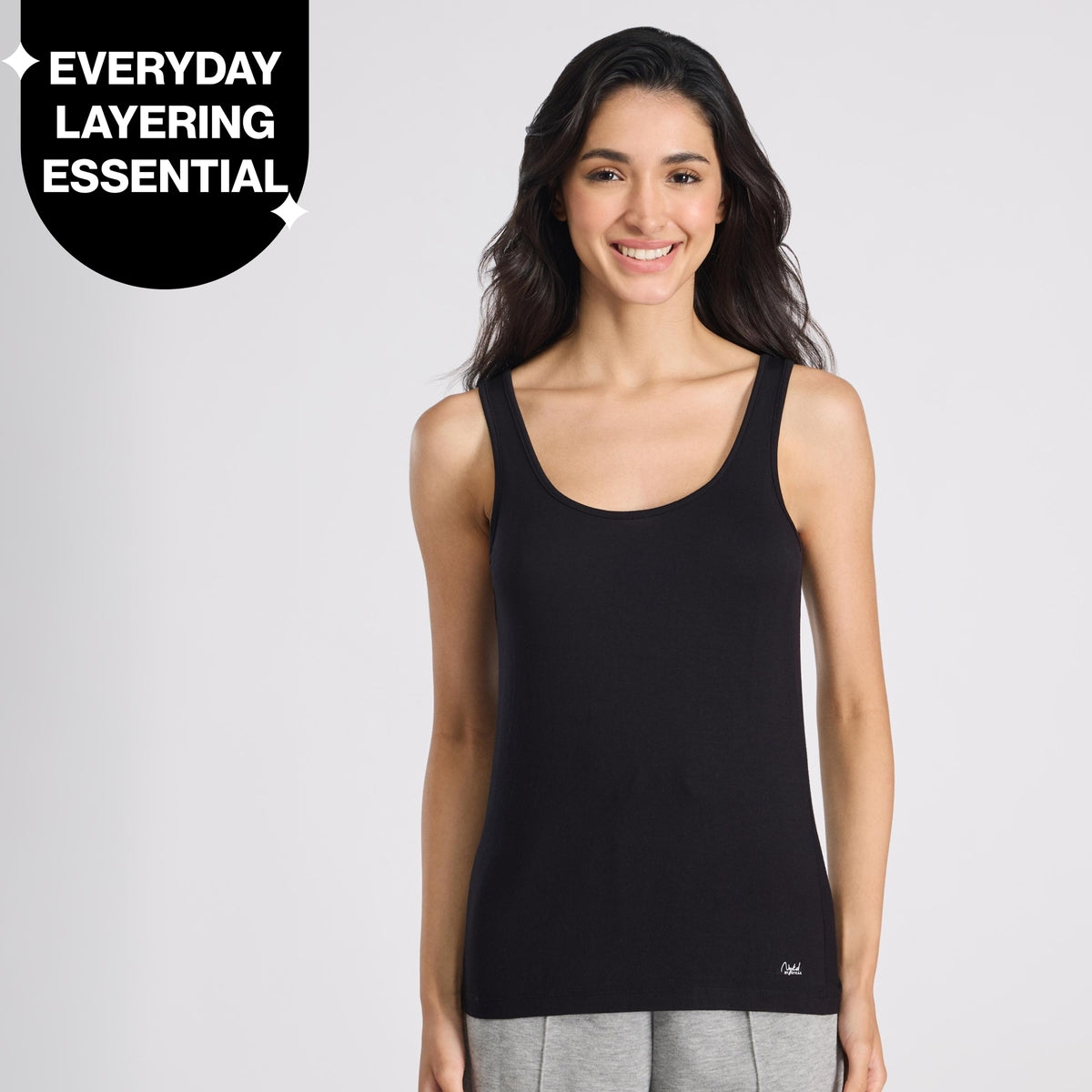 Nykd By Nykaa Luxe Modal Super Soft Camisole Tank-Everyday Layering Essential NYC016 Black