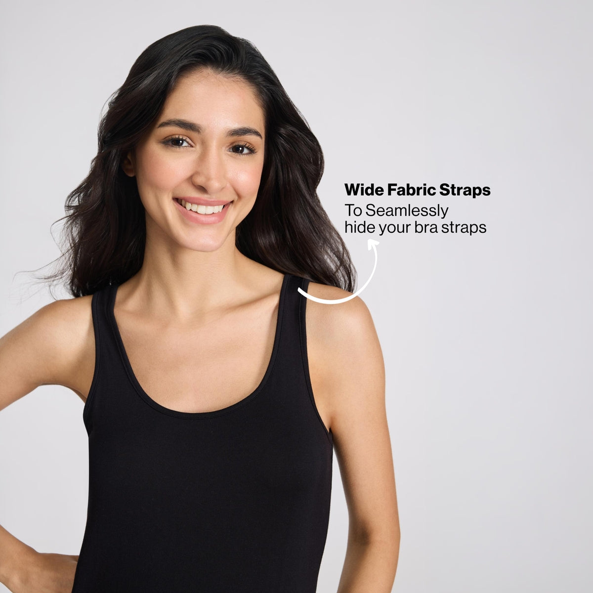 Nykd By Nykaa Luxe Modal Super Soft Camisole Tank-Everyday Layering Essential NYC016 Black