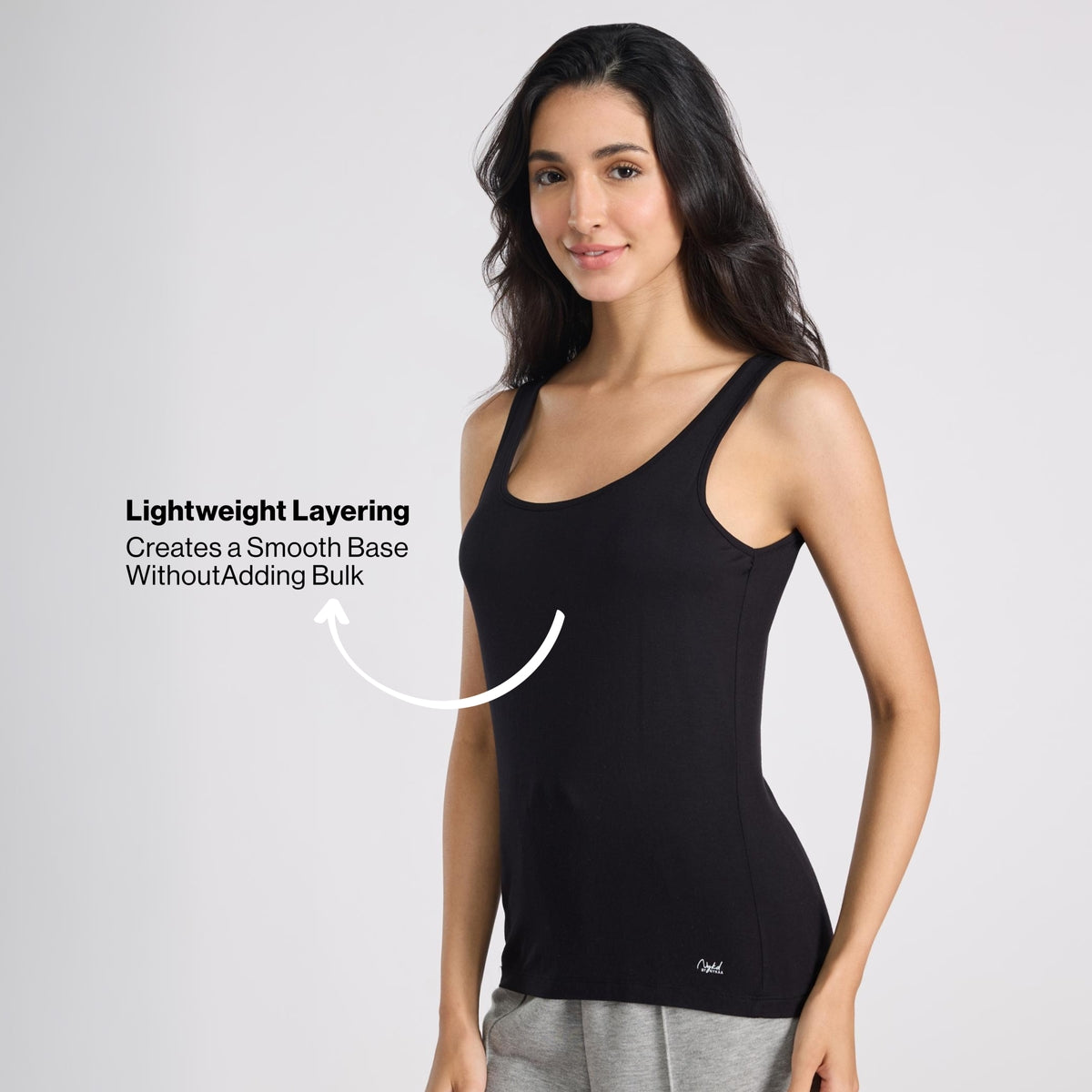 Nykd By Nykaa Luxe Modal Super Soft Camisole Tank-Everyday Layering Essential NYC016 Black