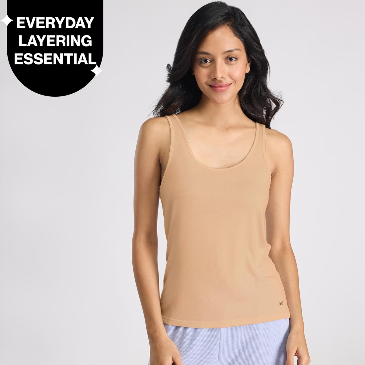 Nykd By Nykaa Luxe Modal Super Soft Camisole Tank-Everyday Layering Essential NYC016 Sand