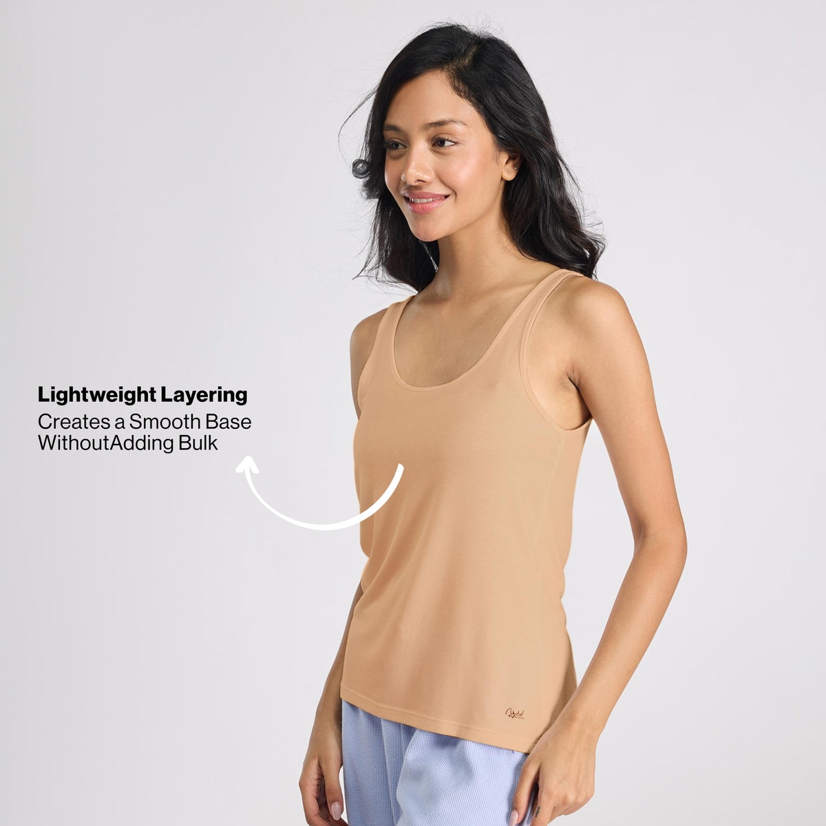 Nykd By Nykaa Luxe Modal Super Soft Camisole Tank-Everyday Layering Essential NYC016 Sand