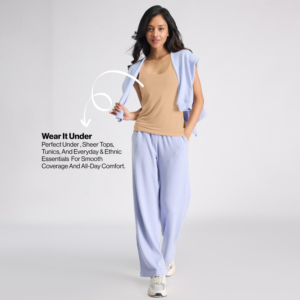 Nykd By Nykaa Luxe Modal Super Soft Camisole Tank-Everyday Layering Essential NYC016 Sand