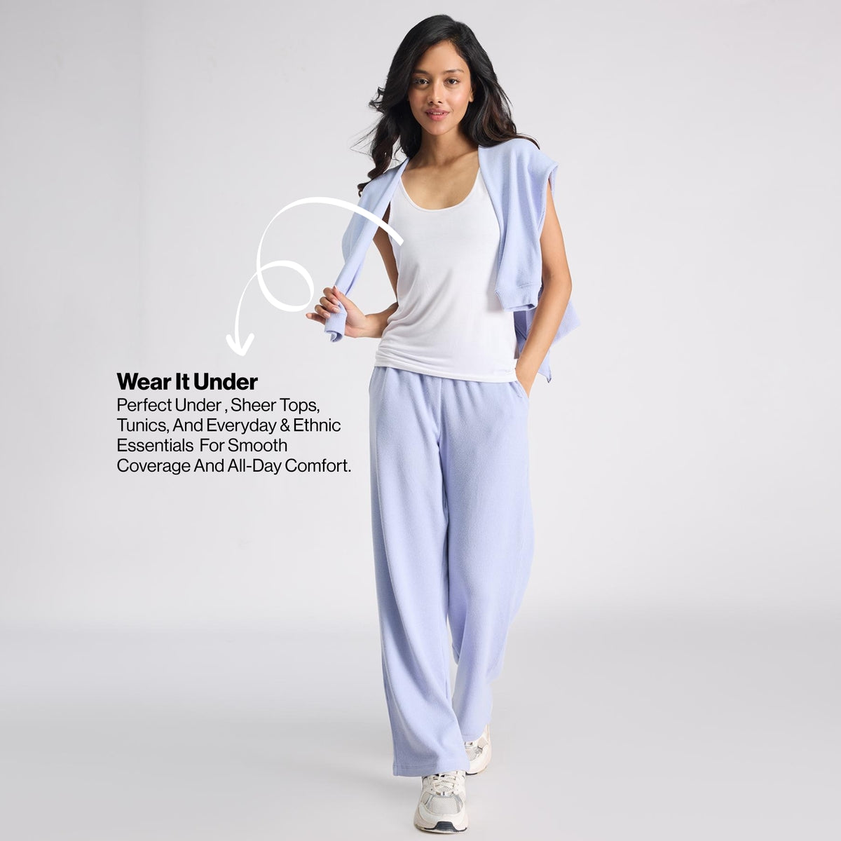 Nykd By Nykaa Luxe Modal Super Soft Camisole Tank-Everyday Layering Essential NYC016 White
