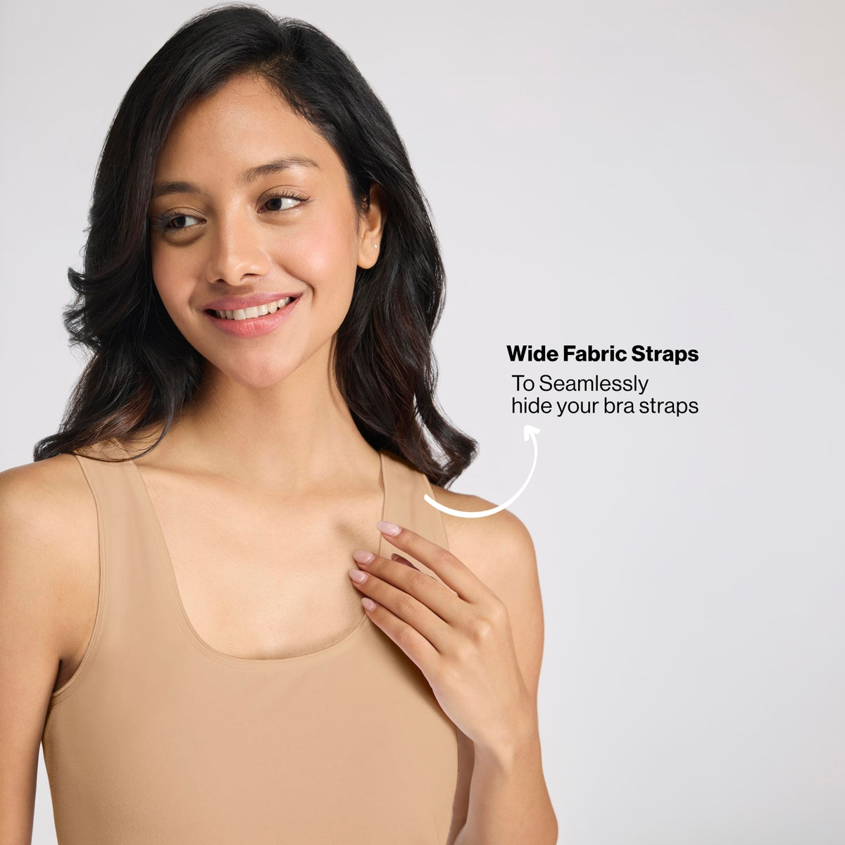 Nykd By Nykaa Breathe Cotton Longline Kurta Camisole-Everyday Layering Essential NYC017 Sand