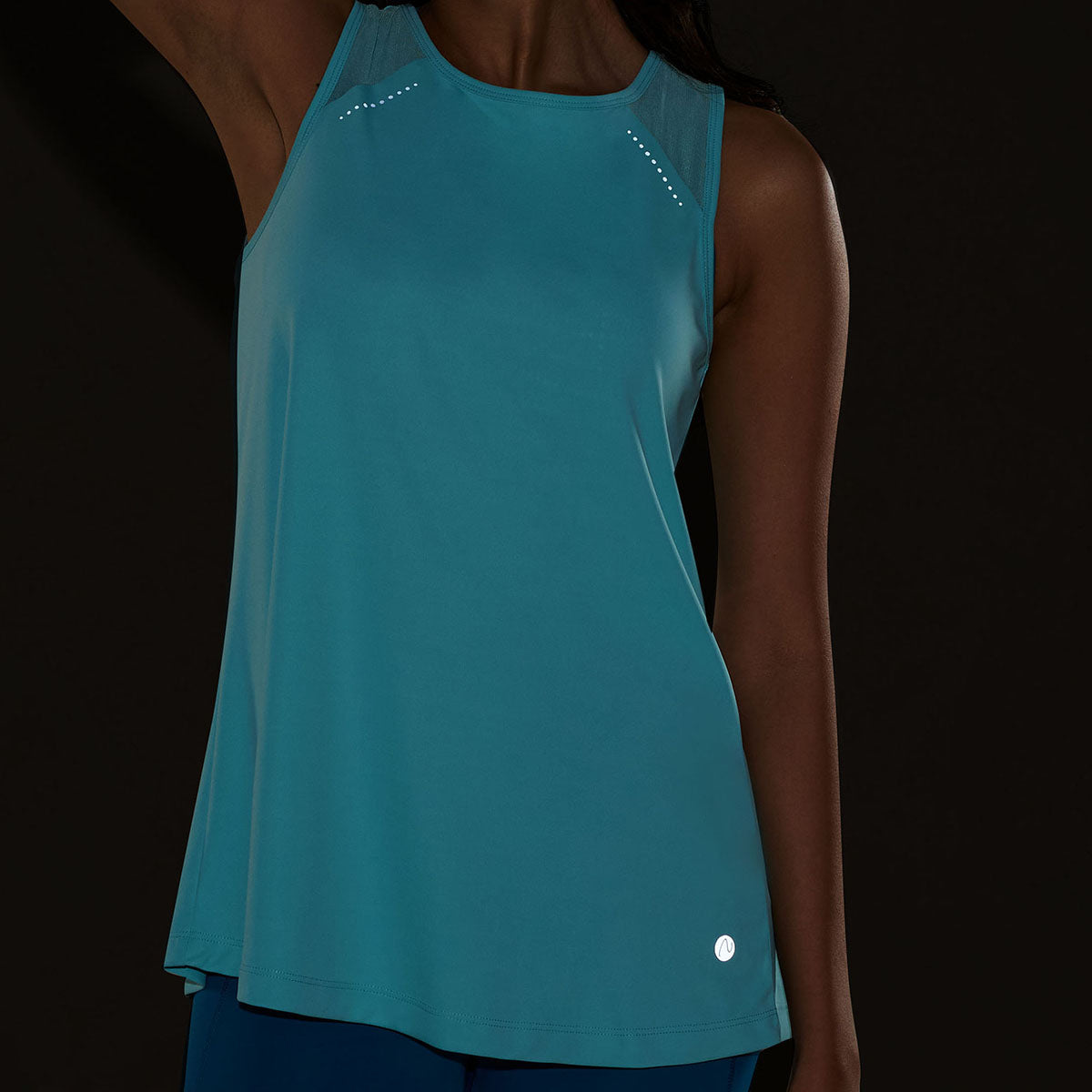 Nykd By Nykaa Quick Dry Long Workout Tank Top with everyday comfort coverage-NYK032-Turquoise