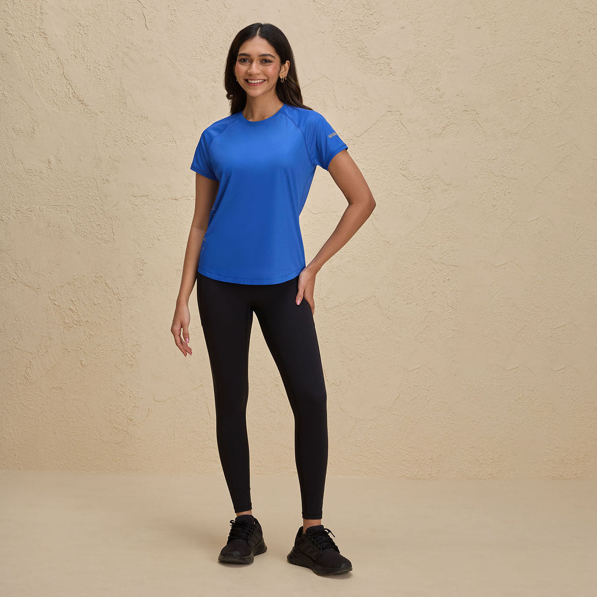 Nykd By Nykaa Half Sleeves Regular Fit Quick Dry Running Fitness Sports Tee-NYK033-Bright Blue