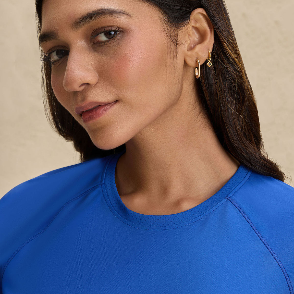 Nykd By Nykaa Half Sleeves Regular Fit Quick Dry Running Fitness Sports Tee-NYK033-Bright Blue