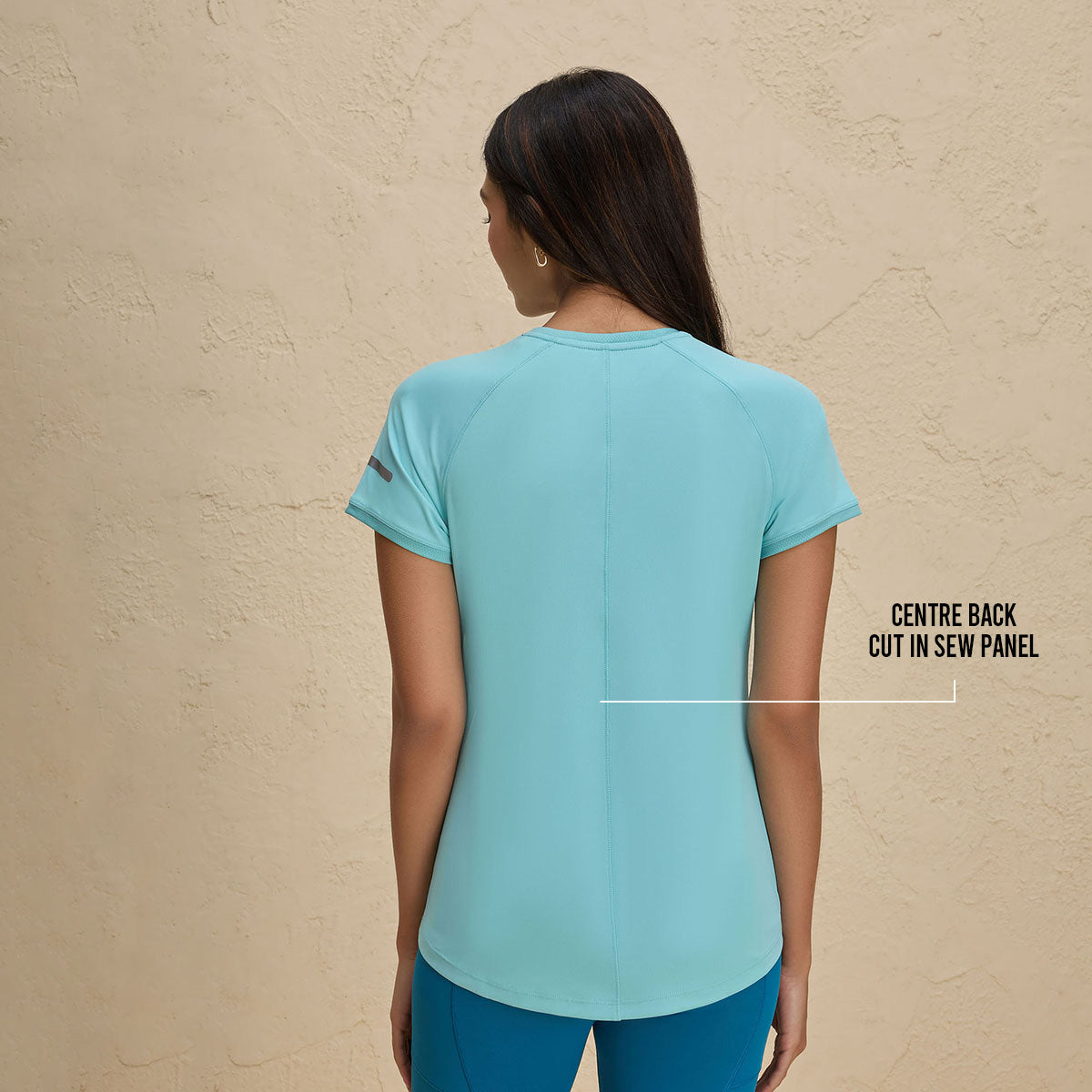 Half Sleeves Regular Fit Quick Dry Running Fitness Sports Tee-NYK033-Turquoise