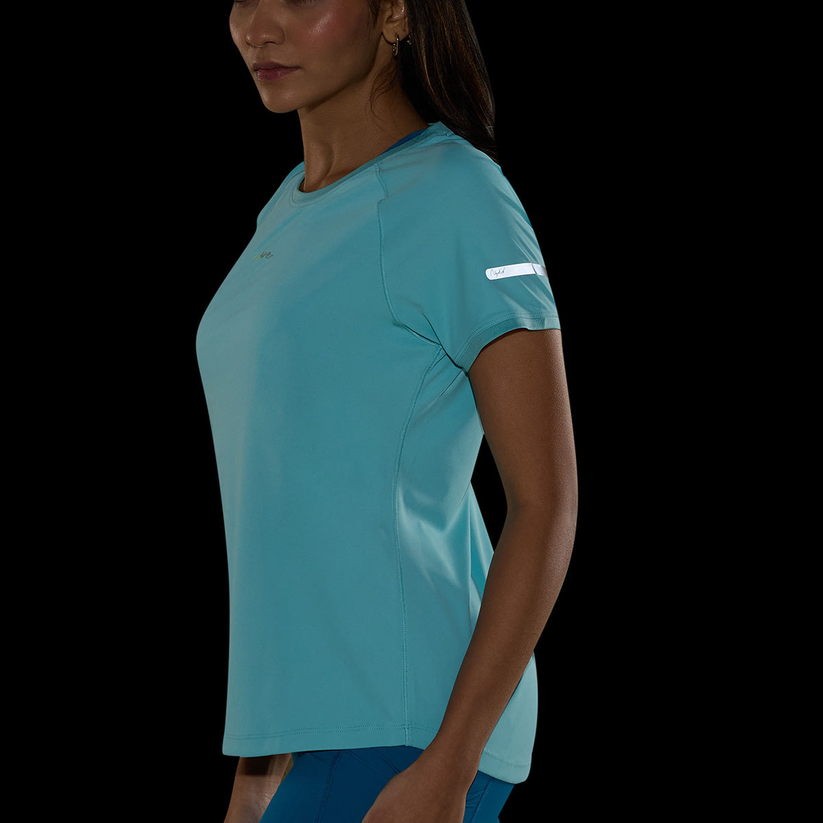 Half Sleeves Regular Fit Quick Dry Running Fitness Sports Tee-NYK033-Turquoise