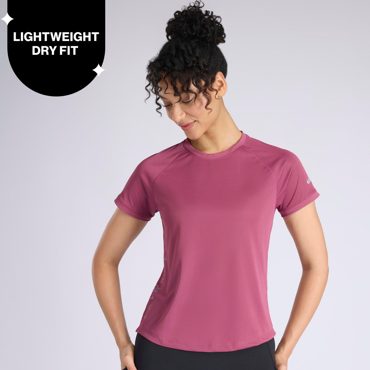 Nykd By Nykaa Quick Dry Half Sleeves Regular Fit Running Sports Tee NYK033 Grape