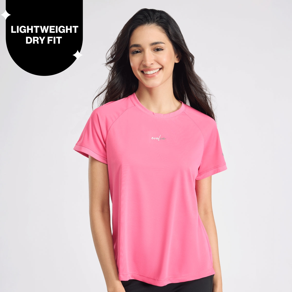 Nykd By Nykaa Quick Dry Half Sleeves Regular Fit Running Sports Tee NYK033 Pink