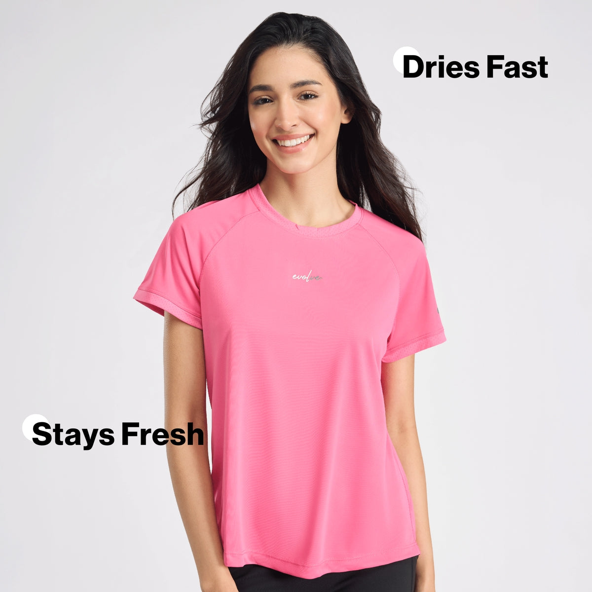 Nykd By Nykaa Quick Dry Half Sleeves Regular Fit Running Sports Tee NYK033 Pink