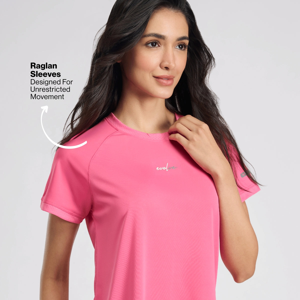 Nykd By Nykaa Quick Dry Half Sleeves Regular Fit Running Sports Tee NYK033 Pink
