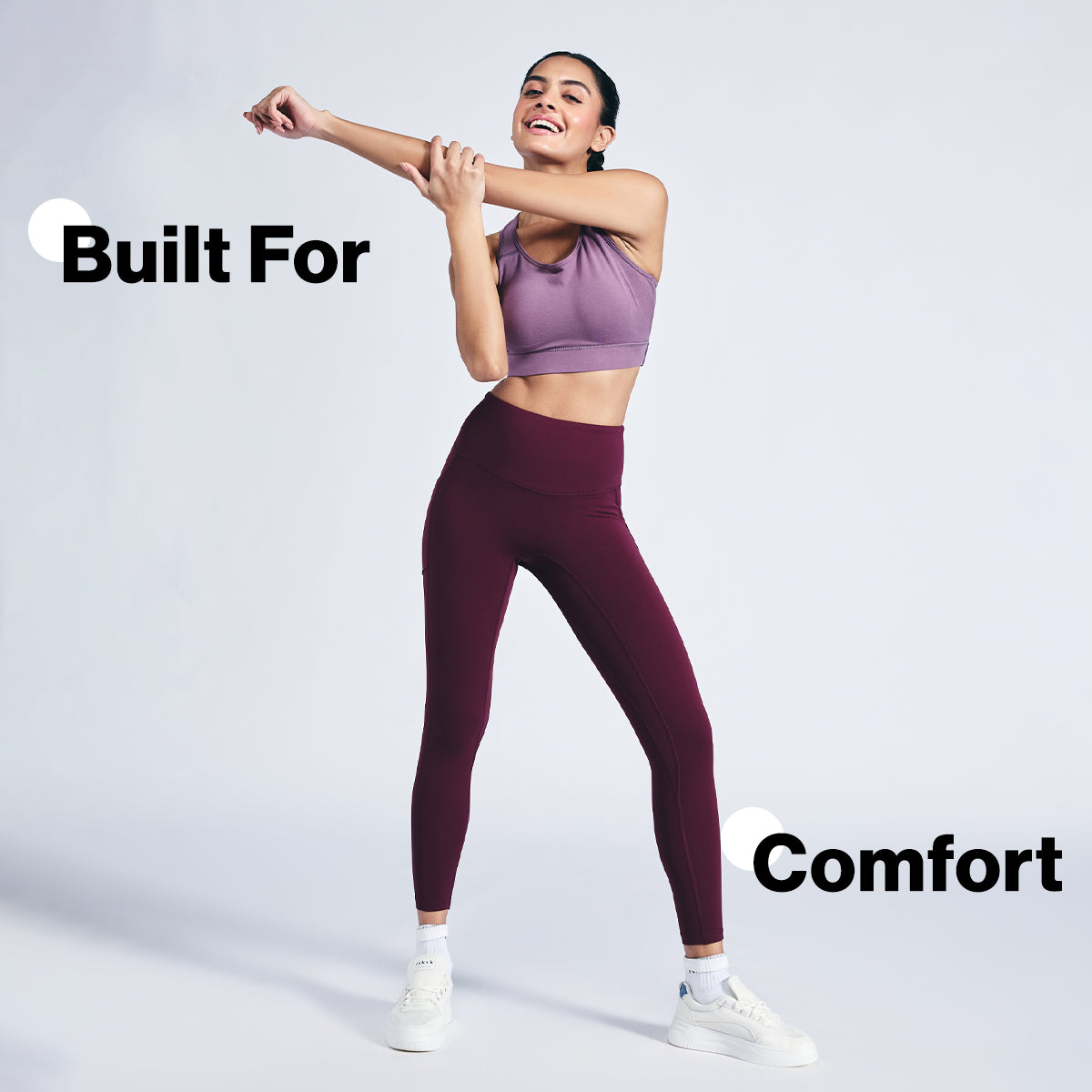 Nykd By Nykaa Cotton Stretch Slip On Sports Bra with Removable Cups NYK059 Mauve