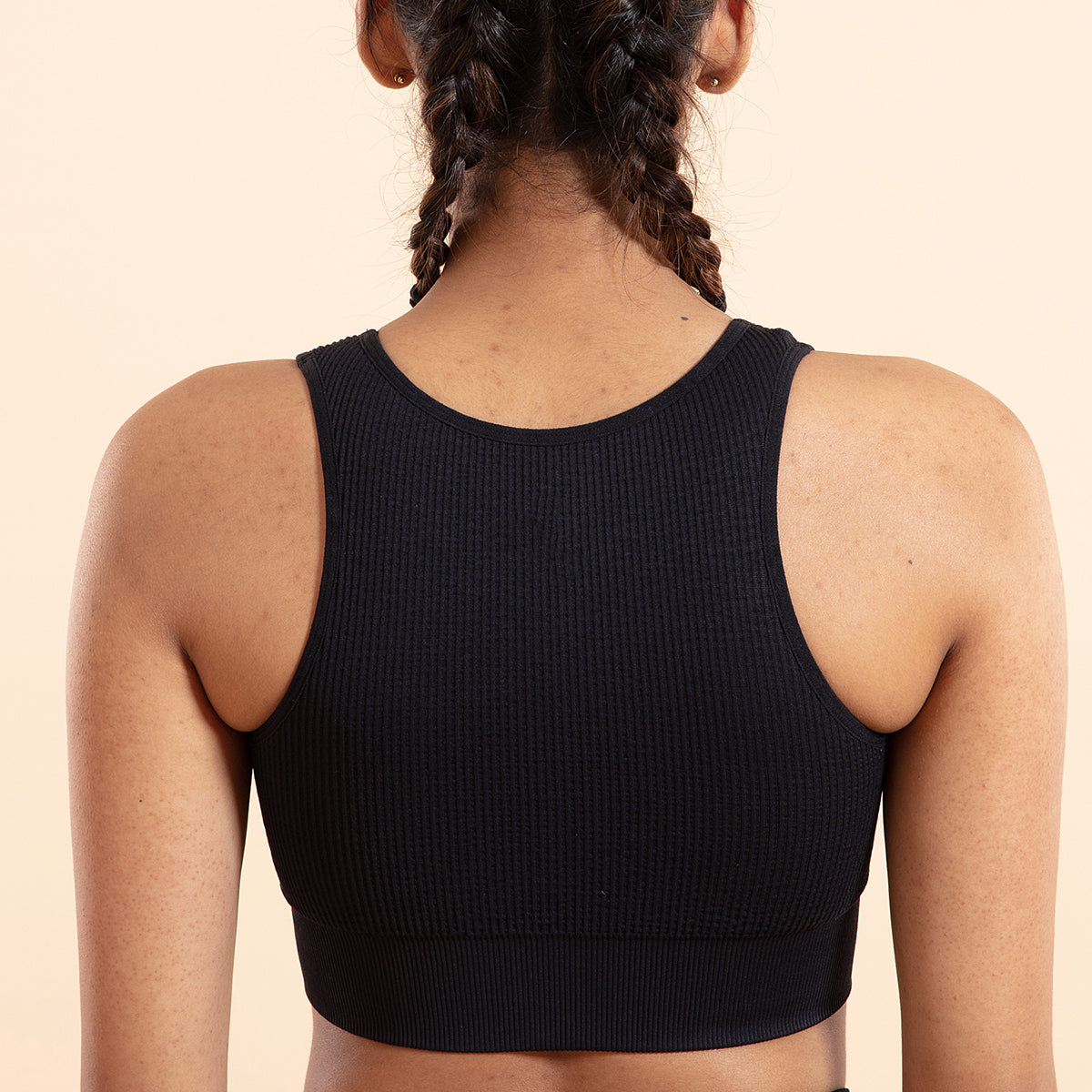 Nykd All Day Seamless Sports Bra with removable cookies-  NYK096 Jet Black