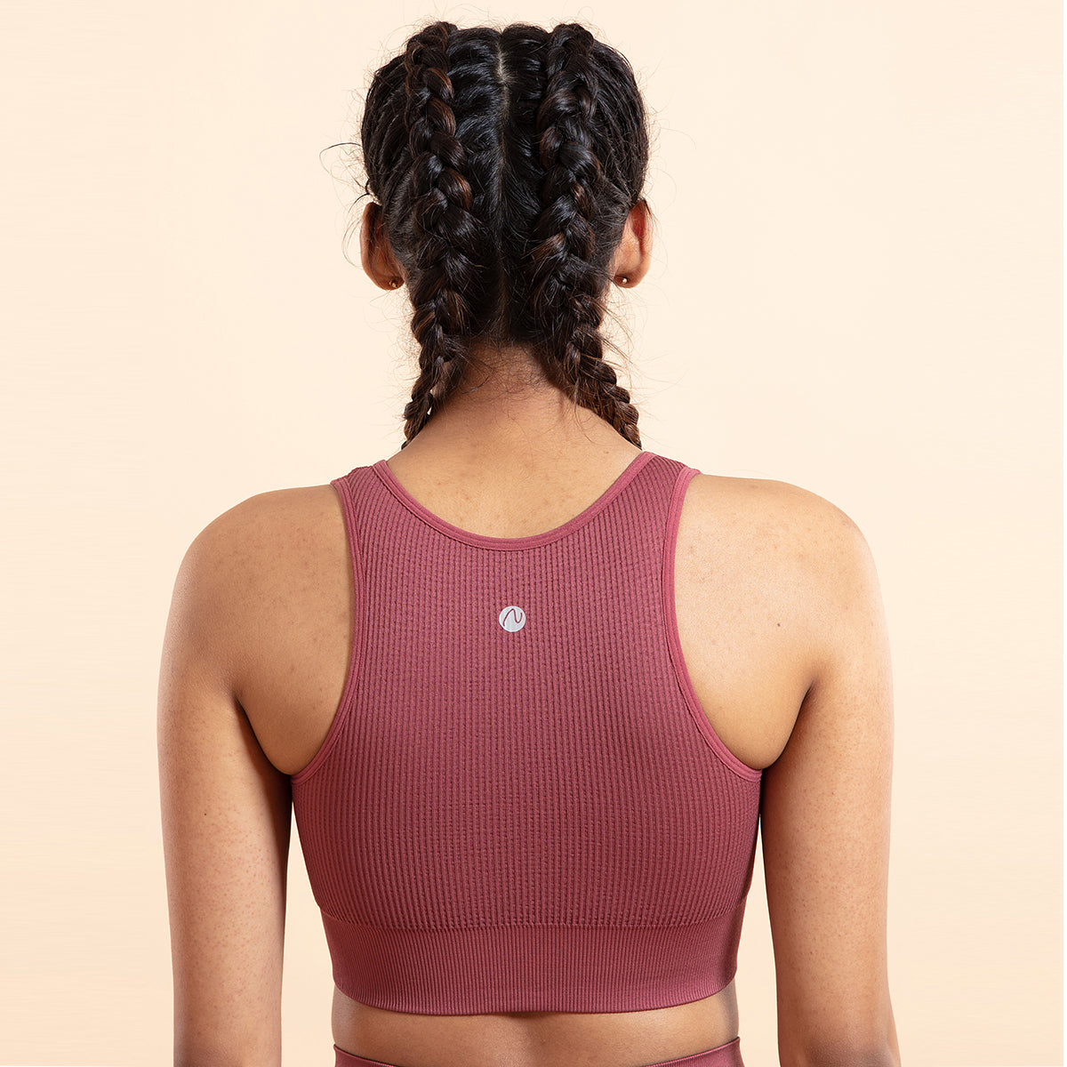 Nykd All Day Seamless Sports Bra with removable cookies-  NYK096 Roan Rogue