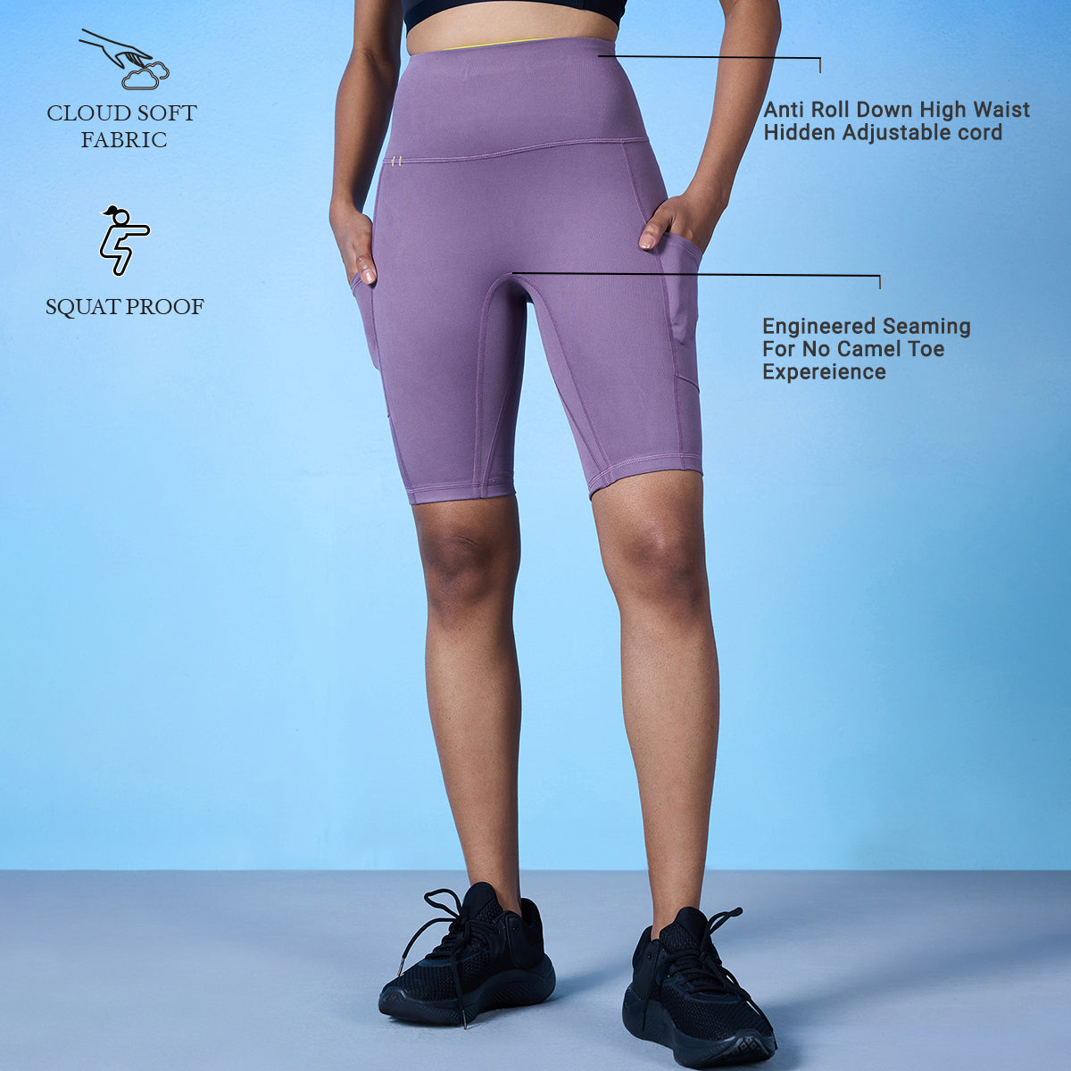 Iconic All Day Cycling short NYK113 & Sports Bra- NYK310- Arctic Dusk co-ord set