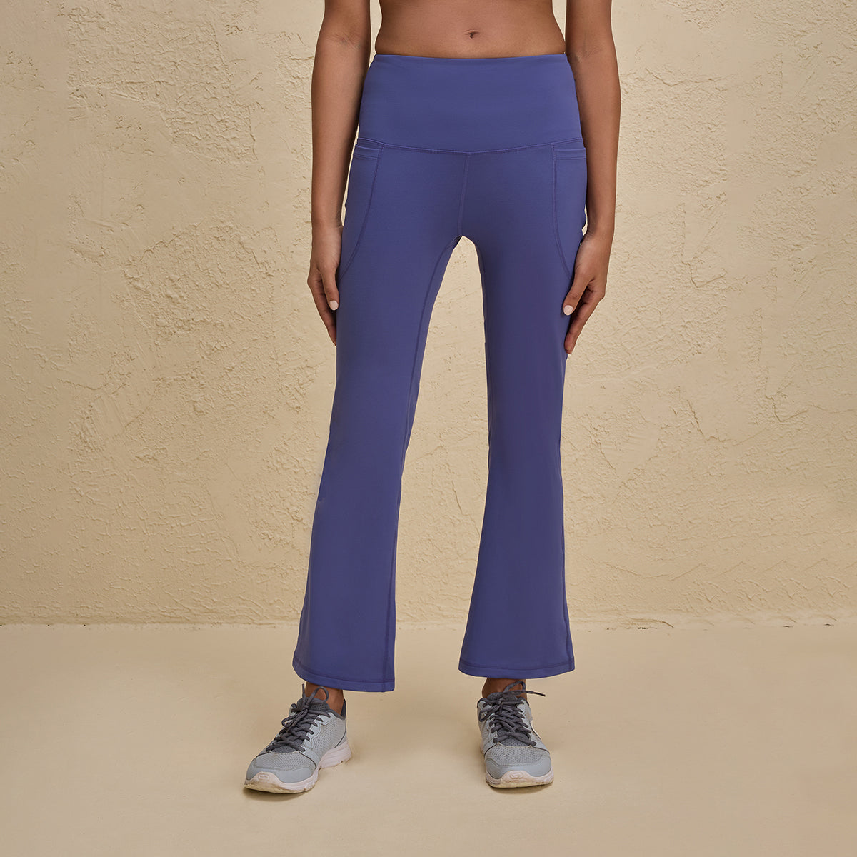 Nykd By Nykaa Cloud Soft Super Comfy & Flattering Flare Pants with Pockets-NYK252-Blue