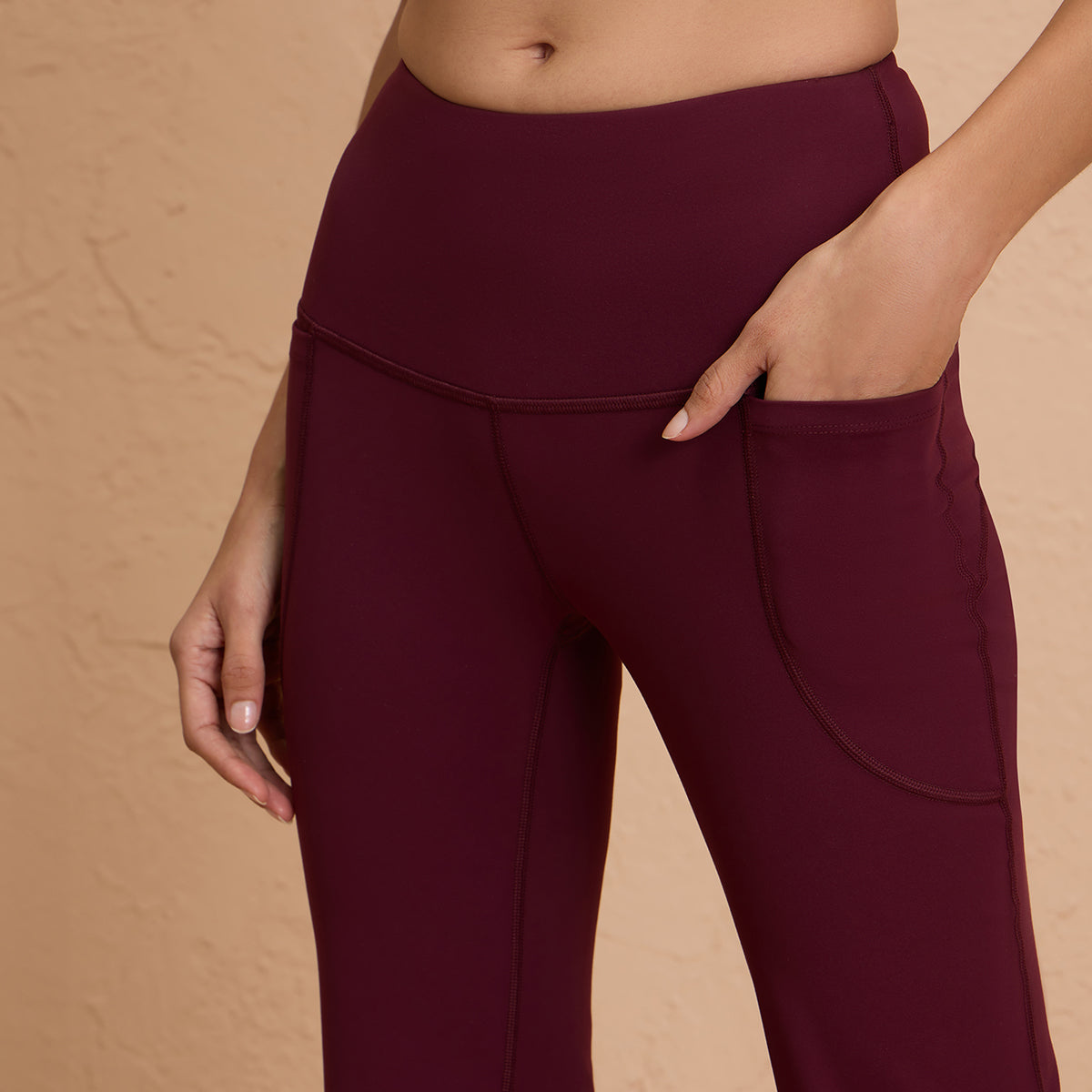 Cloud Soft Super Comfy & Flattering Flare Pants with Pockets-NYK252-Fig