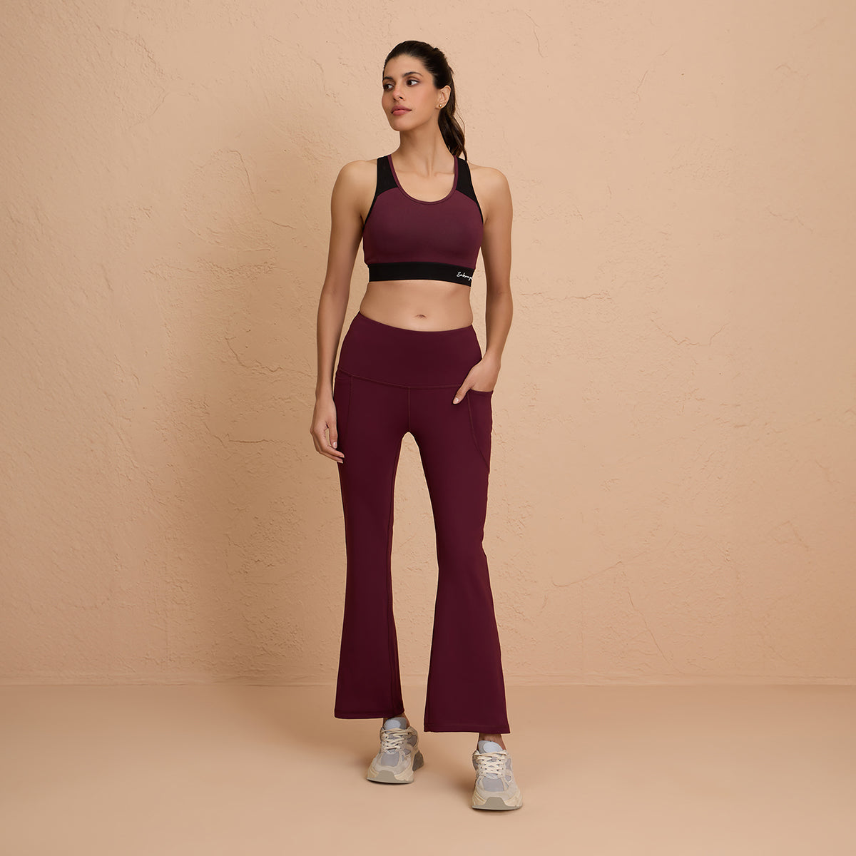 Cloud Soft Super Comfy & Flattering Flare Pants with Pockets-NYK252-Fig