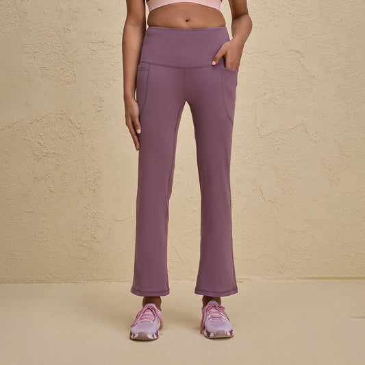 Cloud Soft Super Comfy & Flattering Flare Pants with Pockets-NYK252-Mauve