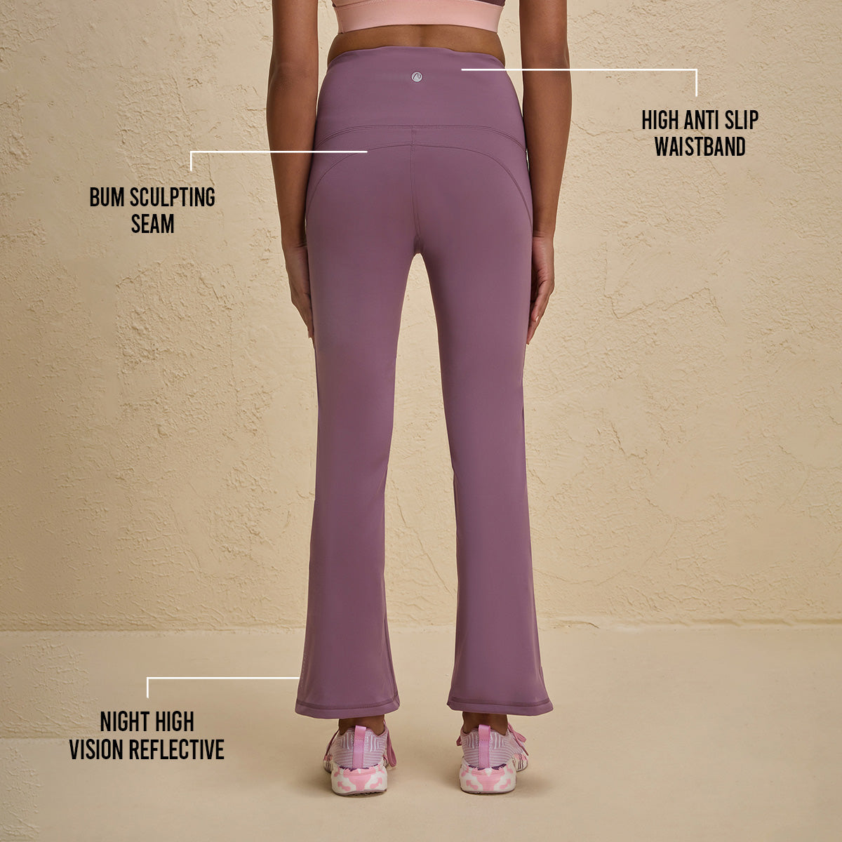 Cloud Soft Super Comfy & Flattering Flare Pants with Pockets-NYK252-Mauve