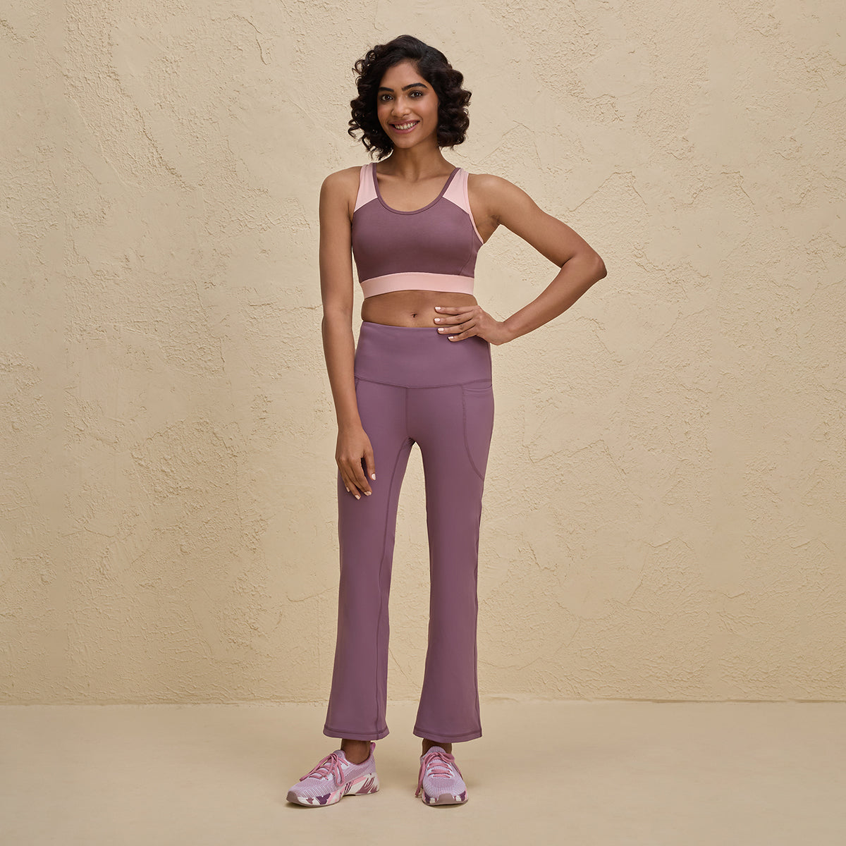 Nykd By Nykaa Cloud Soft Super Comfy & Flattering Flare Pants with Pockets-NYK252-Mauve