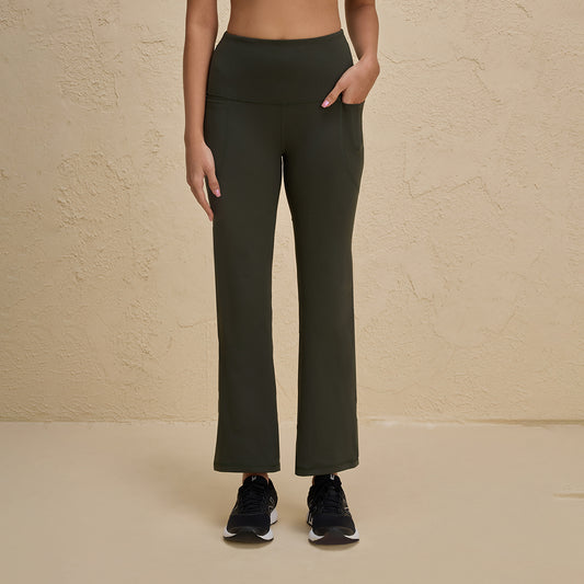 Cloud Soft Super Comfy & Flattering Flare Pants with Pockets-NYK252-Olive