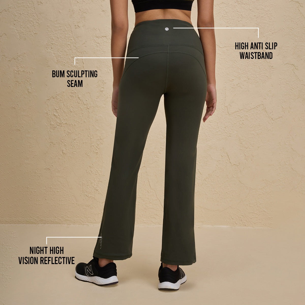 Nykd By Nykaa Cloud Soft Super Comfy & Flattering Flare Pants with Pockets-NYK252-Olive