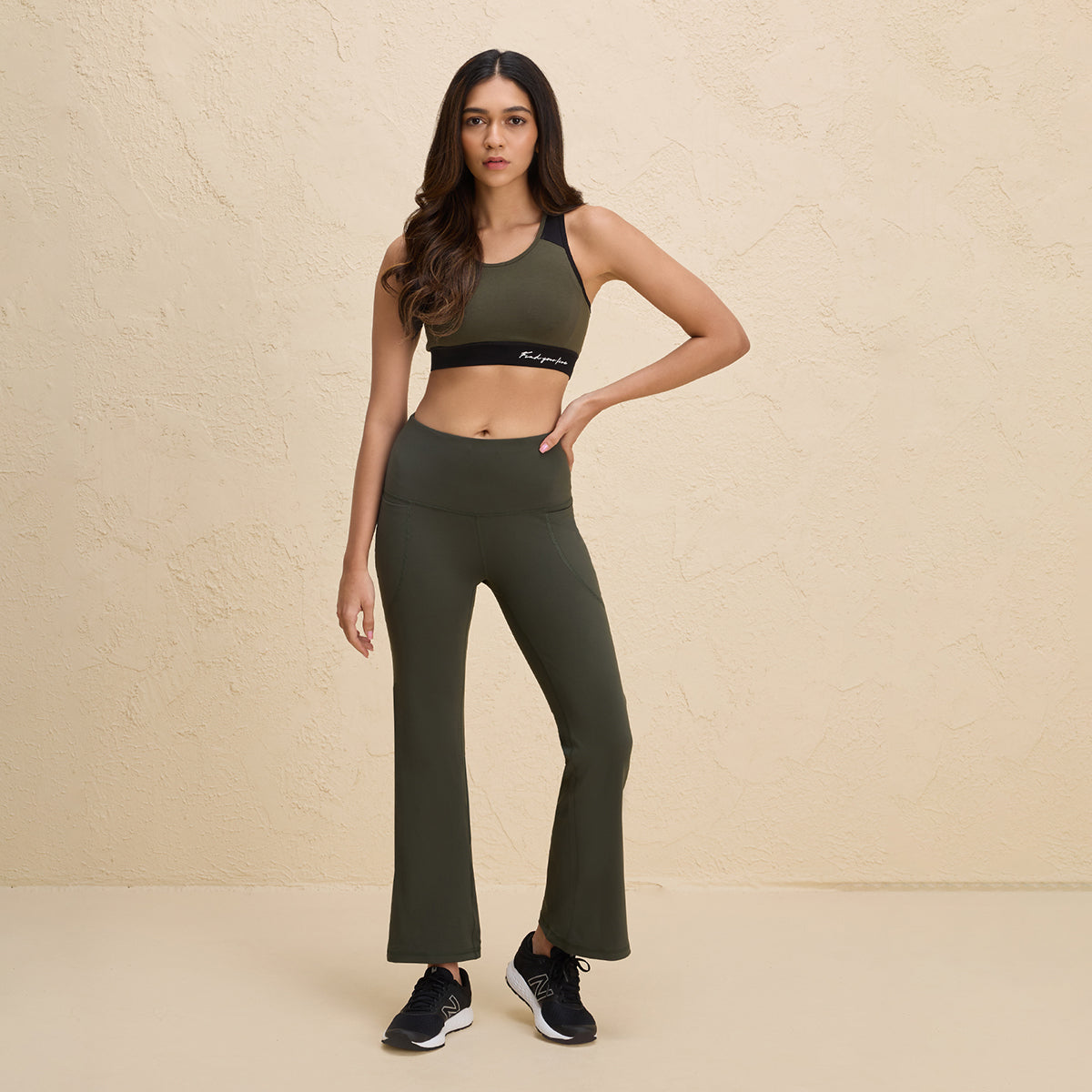 Cloud Soft Super Comfy & Flattering Flare Pants with Pockets-NYK252-Olive