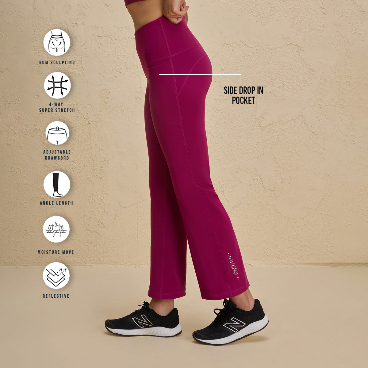 Nykd By Nykaa Cloud Soft Super Comfy & Flattering Flare Pants with Pockets-NYK252-Wine