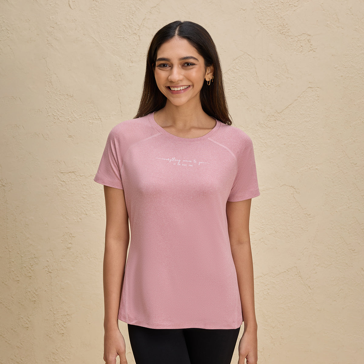 Nykd By Nykaa Ultra Soft, Quick Dry, 30 SPF Sun Protecting T Shirt-NYK296-Mauve