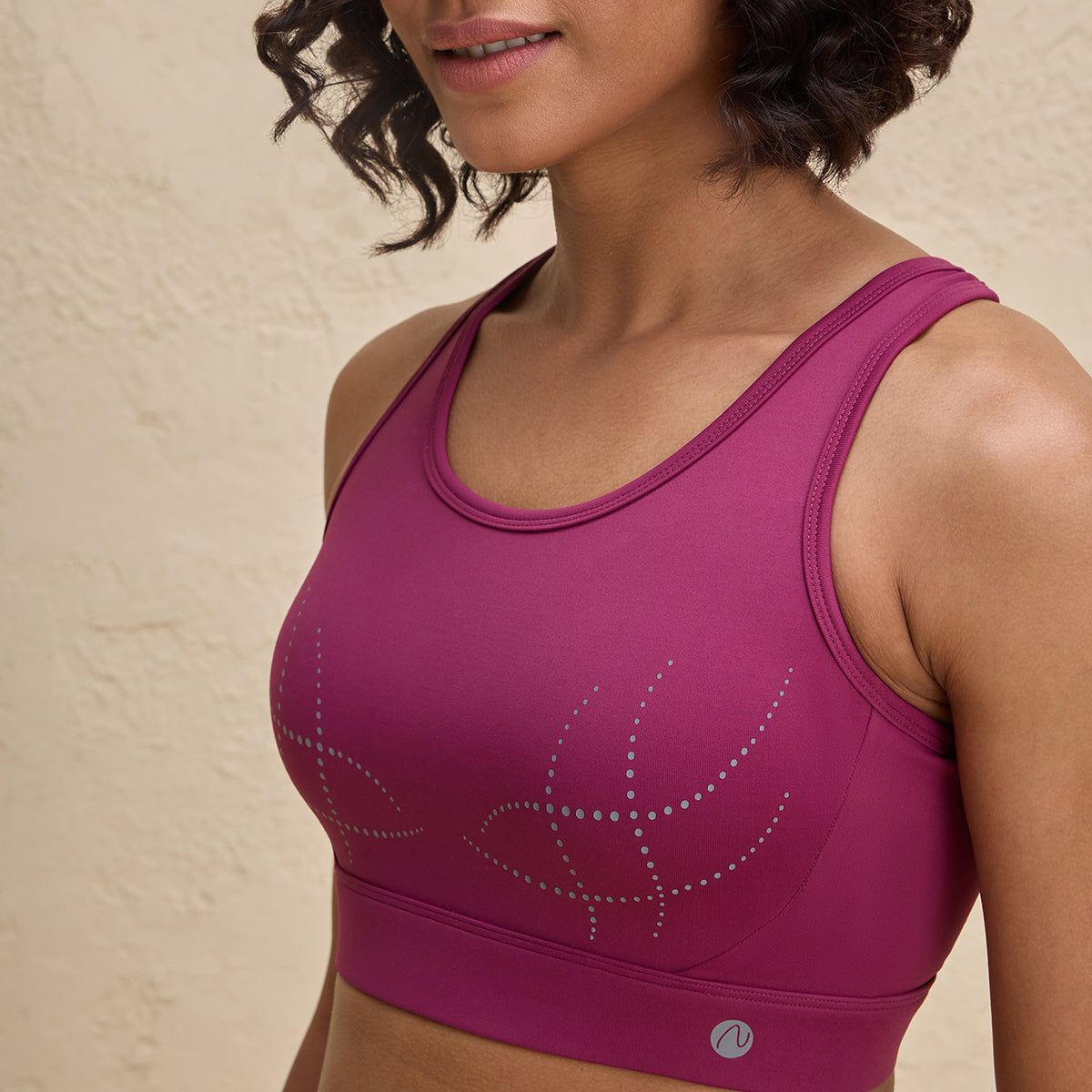 Nykd By Nykaa Full Coverage Sports Bra with Criss-cross Back Opening-NYK298-Grape