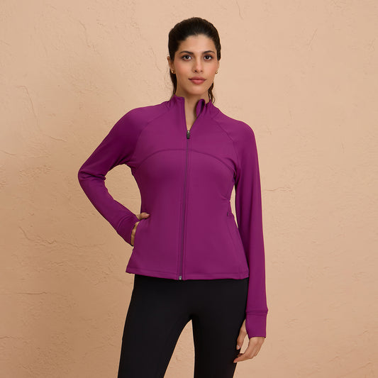 Dry Fit Jacket for Running, Fitness & Sport - NYK701-Wine