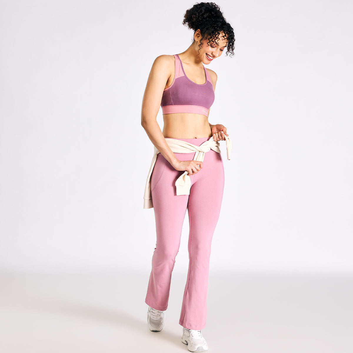 Nykd By Nykaa Cotton Stretch Slip On Sports Bra with Removable Cups NYK904 Mauve