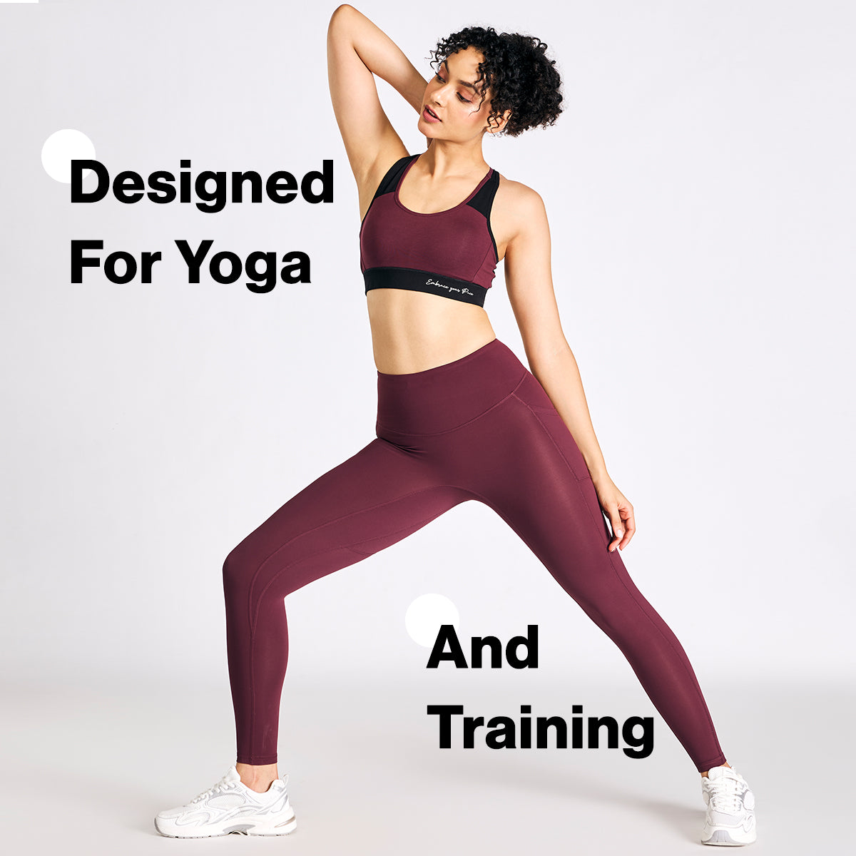 Nykd By Nykaa Wide Waistband Cotton Slip on Racer Back Sports Bra NYK904 Wine