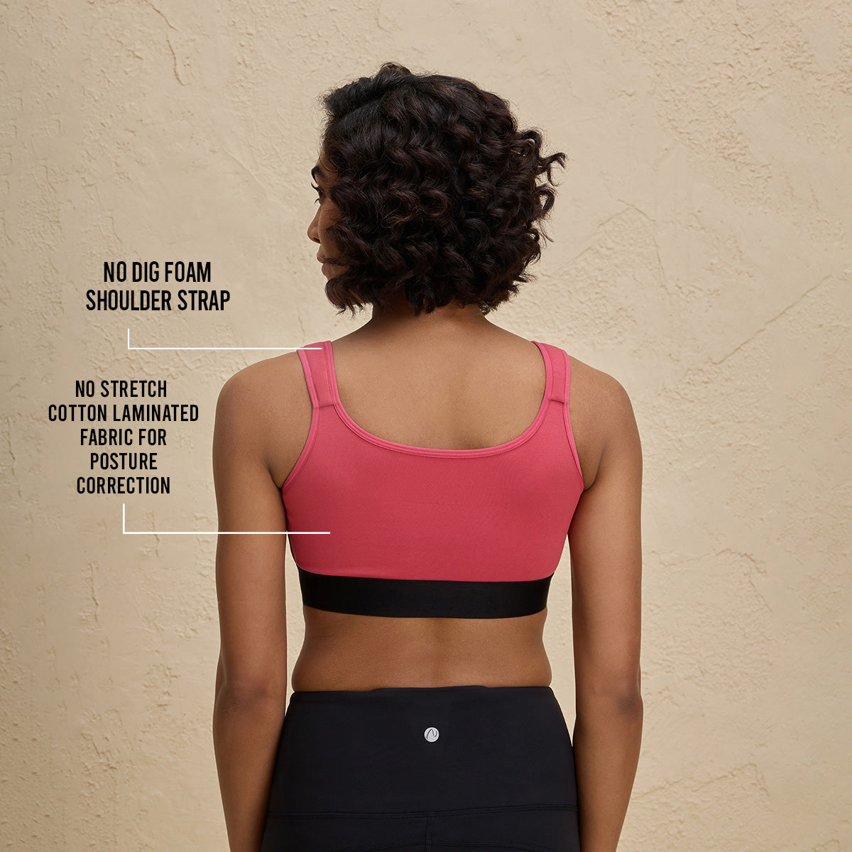 Full Coverage Front Open Cotton High Impact Posture Correcting Sports Bra-NYK907-Coral