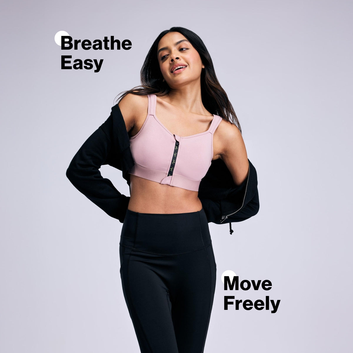 Full Coverage Front Open High Impact Posture Correcting Sports Bra NYK907 Fawn