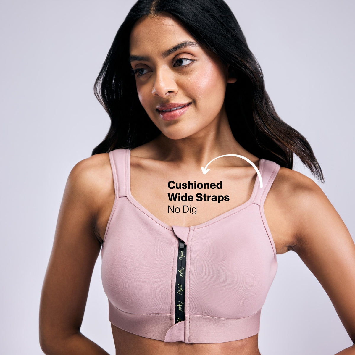 Full Coverage Front Open High Impact Posture Correcting Sports Bra NYK907 Fawn