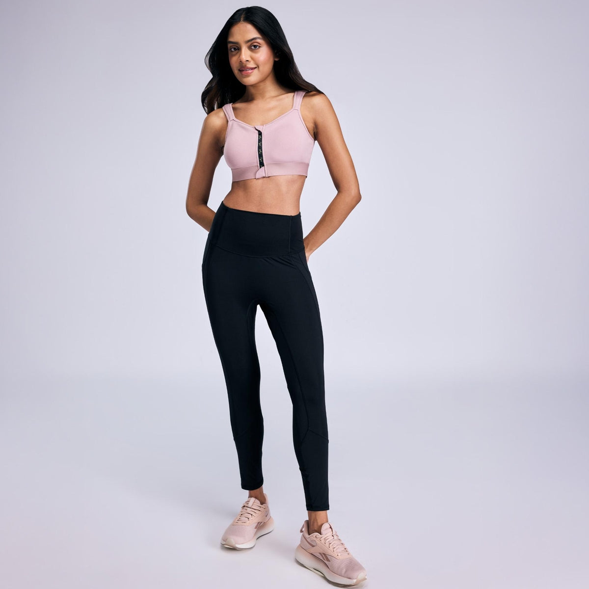 Full Coverage Front Open High Impact Posture Correcting Sports Bra NYK907 Fawn