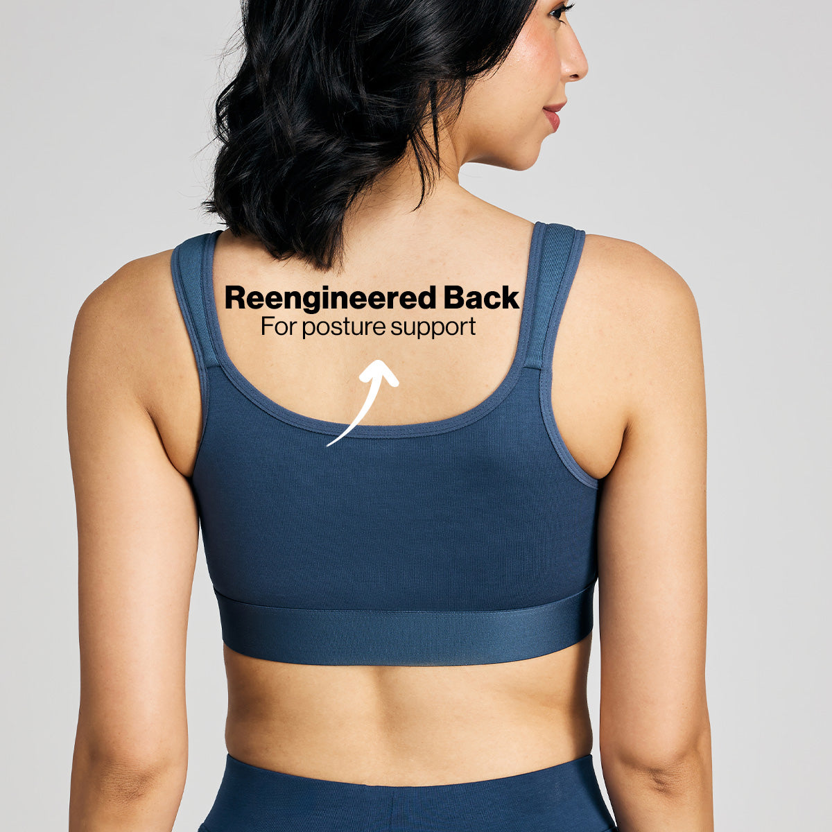 Full Coverage Front Open High Impact Posture Correcting Sports Bra-NYK907-Blue