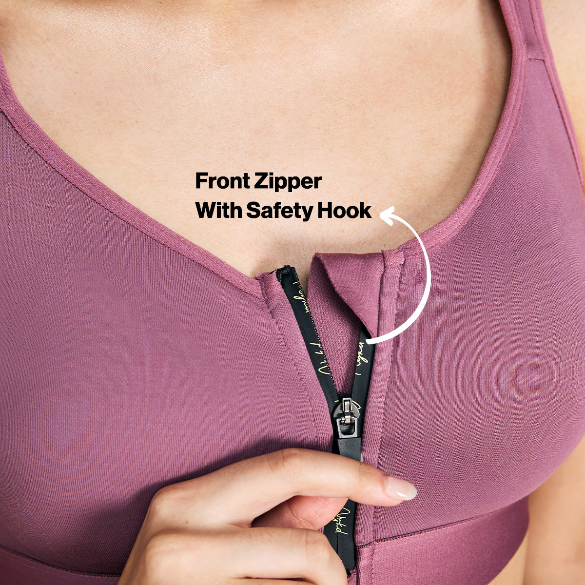 Full Coverage Front Open High Impact Posture Correcting Sports Bra-NYK907-Grape