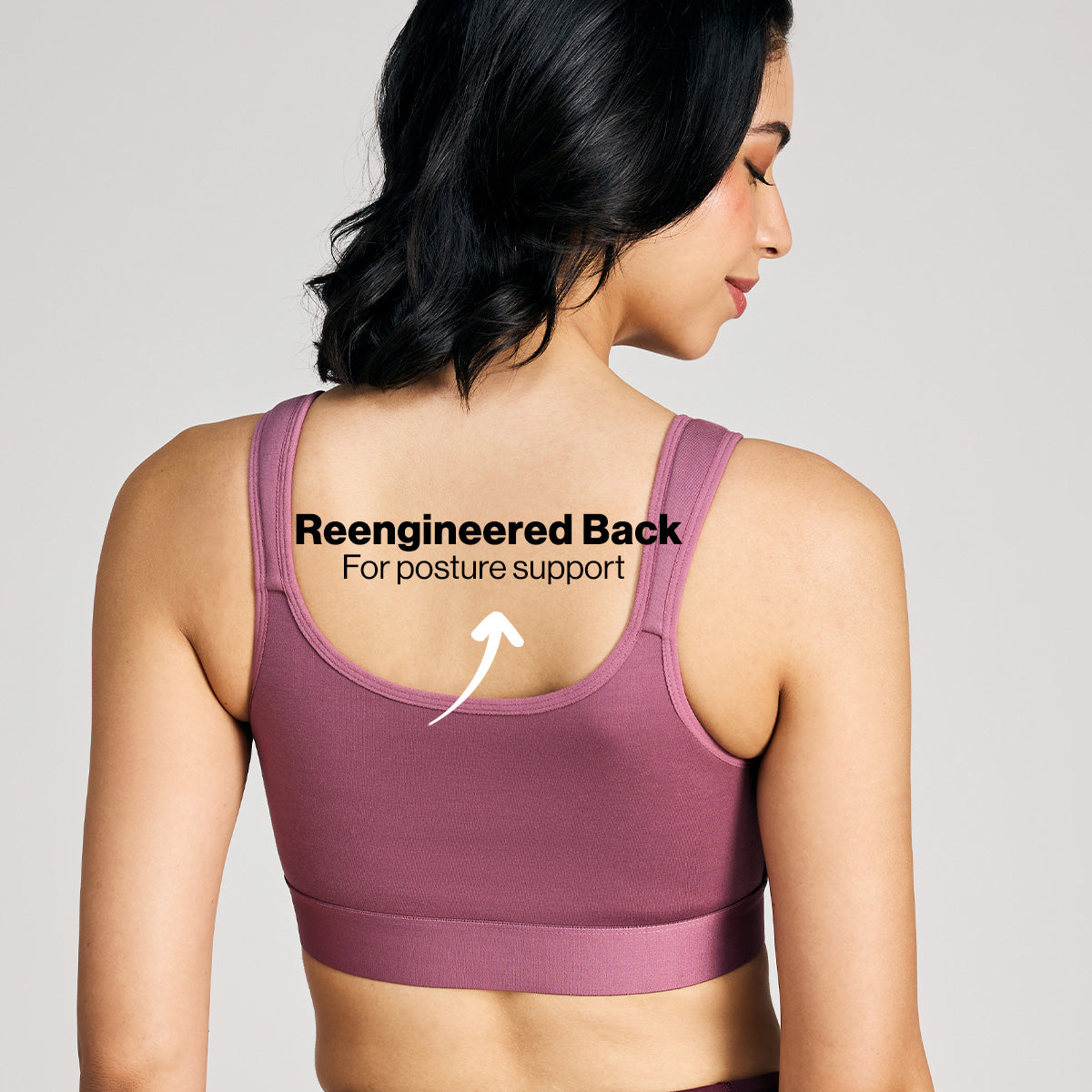 Full Coverage Front Open High Impact Posture Correcting Sports Bra-NYK907-Grape