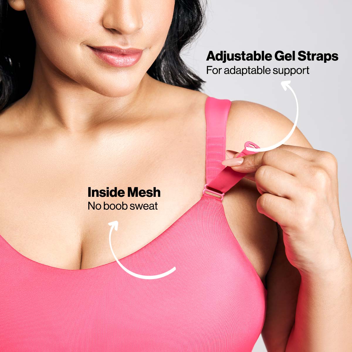 Nykd By Nykaa Multiway Adjustable High Impact Bounce Control Padded Sports Bra NYK908 Pink