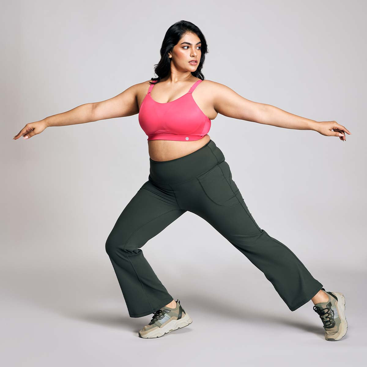 Nykd By Nykaa Multiway Adjustable High Impact Bounce Control Padded Sports Bra NYK908 Pink