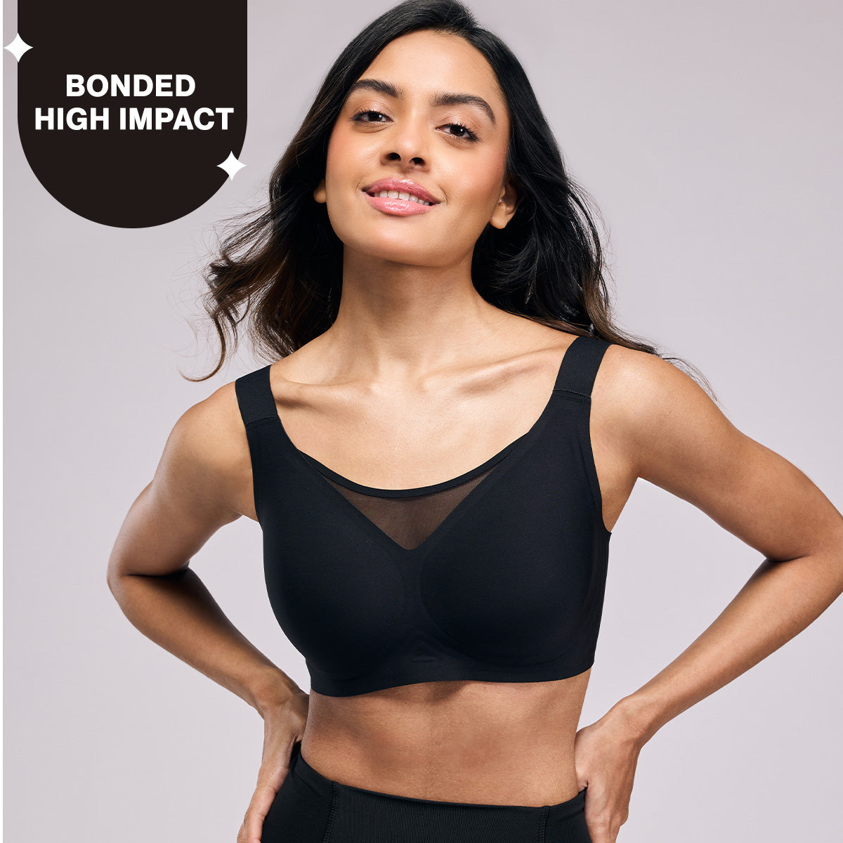 High-Impact Bonded  Bounce Control Sports Bra- InvisiBlend™ Collection NYK911 Black
